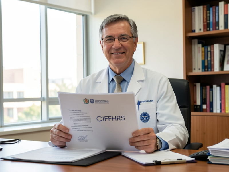 Médico de Universidad con carrera en Salud mostrando OTA CIFRHS para RVOE